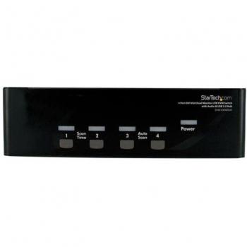 StarTech.com 4 Port DVI VGA Dual Monitor KVM Switch USB with Audio & USB 2.0 Hub SV431DDVDUA