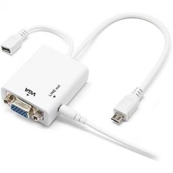 Adaptador Micro USB MHL 11 Pines a VGA+Audio