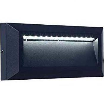 Aplique LED exterior Helena, 10W, 400 lúmenes, IP54, aluminio gris oscuro, luz hacia abajo