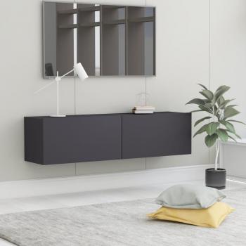 Mueble para TV de madera contrachapada gris 120x30x30 cm