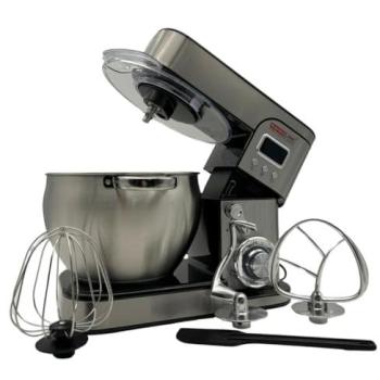 Amasadora Batidora Digital 9L/2800W Swiss Line con Pantalla LCD, Acero Inoxidable, Función de Fermentación y 12 Velocidades