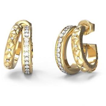 Pendientes de Acero Dorado Guess JUBE04587JWYGT-U Doble Fila para Mujer