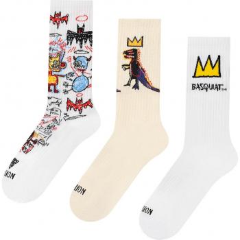 Calcetines Largos Athletic Basquiat Jimmy Lion - Pack de 3 Pares Multicolor, Talla 36-40