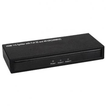 Divisor HDMI 4K UHD 3D 2 Vías de Metal con Alimentador