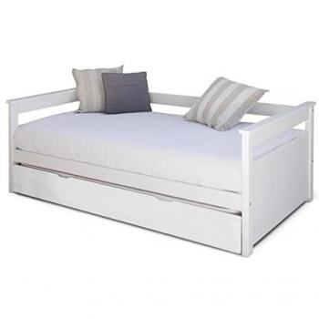 Sofá cama nido infantil de madera maciza blanco 80x200 cm
