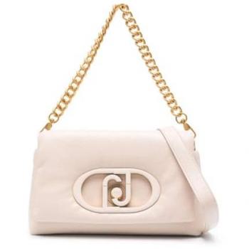 Liu Jo Soft Cream Monogram Puffy Crossbody Shoulder Bag