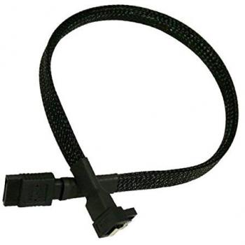 Cable SATA 0.45m 6Gb/s Ángulo de 90° con clip Negro