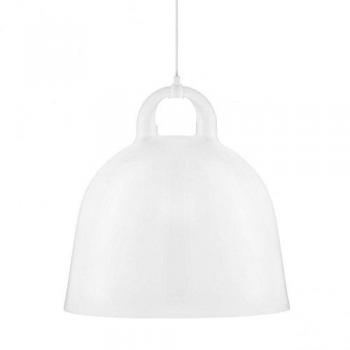 Lámpara Colgante Grande Bell Blanca Normann Copenhagen - Ø 55cm - Aluminio y Cuerda de Tela