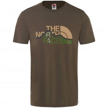 The North Face S/S Mount Line tee Camiseta, Hombre, New Taupe Green, L
