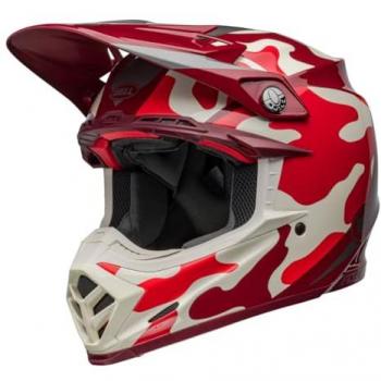 Casco de motocross Bell Moto-9S Flex Ferrandis Mechant - Blanco Rojo Plata Talla S