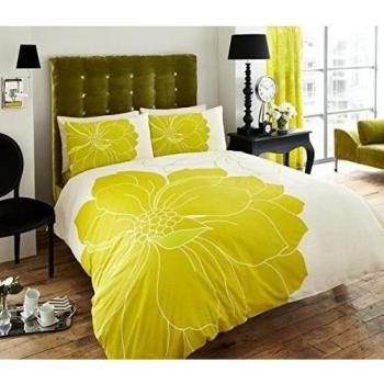 Vibrance lujo doble cama edredón juego de cama + fundas de almohada - verde