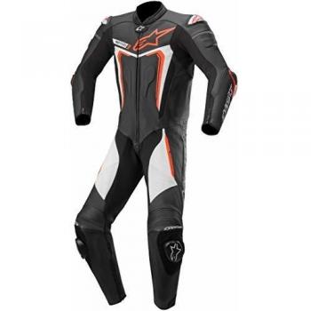 Alpinestars Motegi V3 - Traje de piel para motocicleta, 1 pieza, color negro, blanco y rojo 56