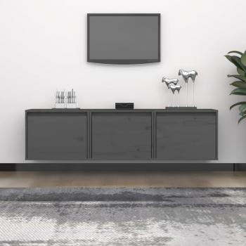 Muebles de soporte de TV 3 piezas de madera maciza de pino gris