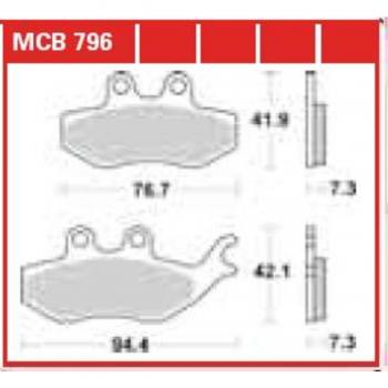Almohadilla de freno TRW Lucas MCB796 - Juego de pastillas de freno con alta resistencia al desgaste, excelente rendimiento en condiciones húmedas, bajo nivel de ruido, fácil instalación y compatible con una amplia gama de vehículos