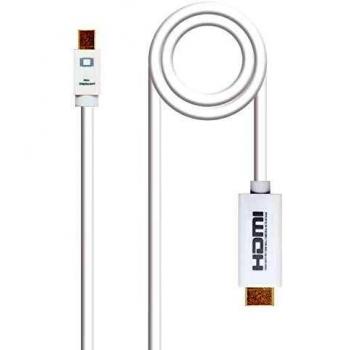 Nanocable 10.15.4005 - Cable Conversor Mini Displayport A Hdmi, Mini Displayport/M - Hdmi/M, Blanco, 5.0 M
