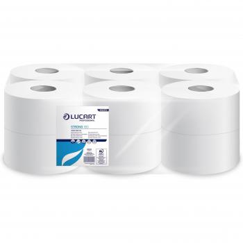 Lote de 12 rollos de papel higiénico tamaño grande marca Lucart Professional (180 metros)