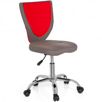Silla giratoria para niños Kiddy Comfort - Tejido gris/rojo, ergonómica y ajustable