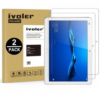 ivoler [2 Piezas] Protector de Pantalla para Huawei MediaPad M3 Lite 10, Cristal Vidrio Templado Premium