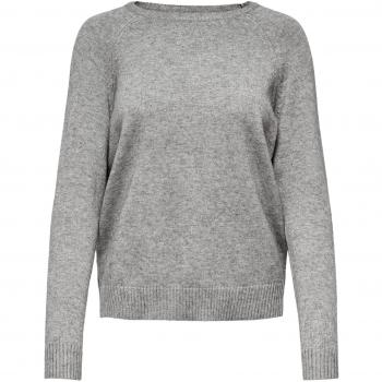 Jersey Only Lesley Noos gris para mujer, tipo de producto: jersey, características: color gris, diseño clásico, tejido suave y cómodo, ajuste regular, manga larga