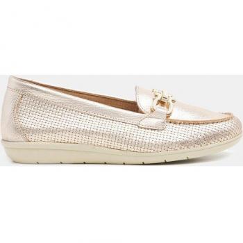Mocasines de mujer en piel con estribo - color oro