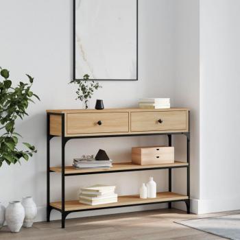 Mesa Consola Madera de Ingeniería Roble Sonoma 100x25x75 cm