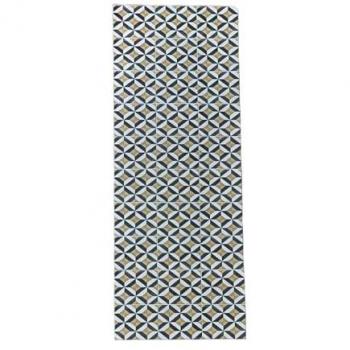 Alfombra Vinilo Hidráulica Geométrica Vintage 60x160 cm - Diseño Rombos Beige, Gris y Salmón para Pasillo, Salón y Cocina