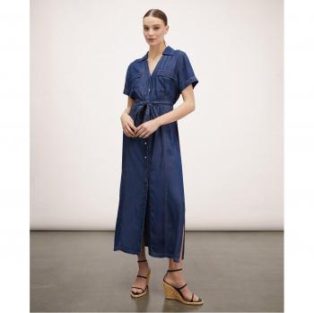 Motivi - Vestido camisero denim con cinturón y TENCEL™