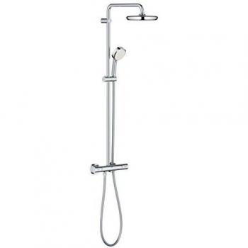 Grohe Tempesta Cosmopolitan 210 - Sistema de ducha con termostato, alcachofa de 210 mm y teleducha de 100 mm con dos chorros y acabado cromado