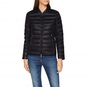 Armani Exchange Women's Black Light Down Jacket with Zipper Pockets, Size XL