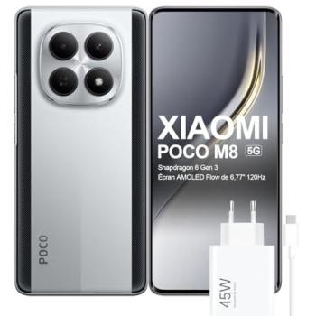 Smartphone POCO M8 5G - Snapdragon 6 Gen 3 Octa-core, Pantalla Flow AMOLED de 6.77 120Hz, Cámara de 50MP, Batería de 5520mAh con
