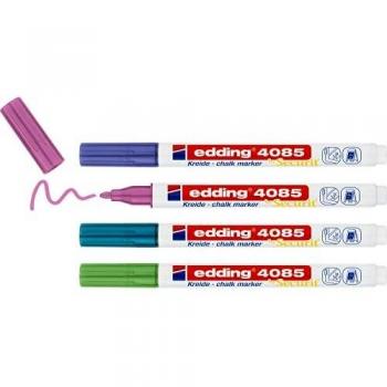 Edding 4085 Blíster de 4 Marcadores de Tiza Líquida Colores Metálicos