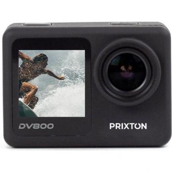 Cámara Deportiva Prixton DV800 Dual Screen 5k - Videocámara Multisport - Conexión USB, MicroSD y HDMI - Sumergible - Incluye accesorios