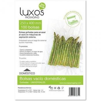 Luxos Packaging - Bolsa vacío gofrada doméstica, 250 x 400 mm