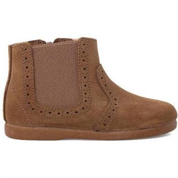 Botas de bebé niña de piel con cremallera