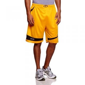 Spalding Logo 2.0 Shorts De Equipaciones, Hombre, Amarillo/Negro, XXS