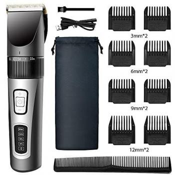 MOULEI Cortapelos Profesional Hombre Máquina de Cortar Pelo Cortador de Pelo Recargable,Recortador de Barba Inalámbrico Y Precisión Afeitadora Corporal para Narizy Orejas,Barbero Electrico