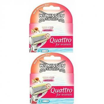 2 x Wilkinson Sword Quattro for Women Razor Blades - 2 Packs of 3 Blades