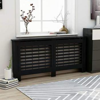 Cubierta para Radiador Negro 172X19x81.5 cm MDF