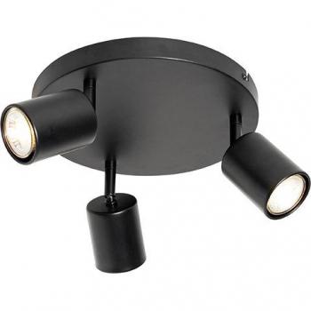 Plafón moderno negro orientable redondo 3 luces Java