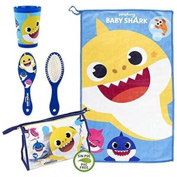CERDÁ LIFE'S LITTLE MOMENTS, Neceser Infantil Completo de Baby Shark-Licencia Oficial Nickelodeon para Niños, Azul, Especialmente recomendado 2 a 8 años