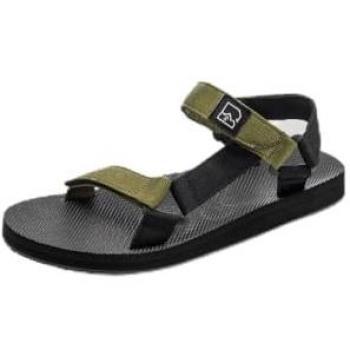 Hannah Drifter Men's Sandals - Black/Green, Bronze Green
