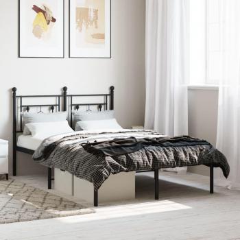 Cabecero de metal negro 120x190 cm con estructura de cama Vidaxl
