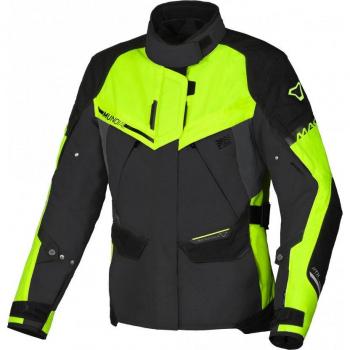 Chaqueta de Moto para Mujer Macna Mundial Gris-Amarillo, impermeable, textil, talla S