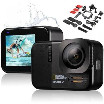 Cámara de acción National Geographic Explorer 6P 4K Ultra HD, 60 fps, WiFi, resistente al agua hasta 15 m, gran angular de 170°, 20 MP