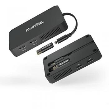 Plugable Technologies 4 HDMI Multi Monitor Adapter USB 3.0 or USB C to HDMI Adapter Compatible with Windows and Mac Quad Adapter Supports 1920x1080@60Hz