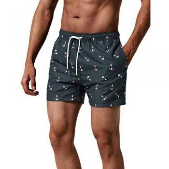 MaaMgic Ropa de Baño para Hombres Bañador para Vacaciones Short de Playa Natación Secado Rápido Piscina Ancla,Negro Ancla,XL