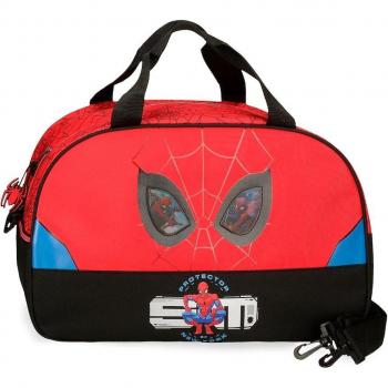 Bolsa de Deporte Infantil Marvel Spiderman Protector, 45x28x22cm, Poliéster, Rojo, Capacidad 27L
