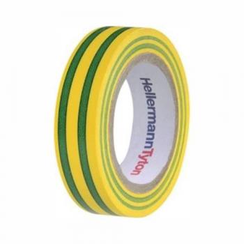 Cinta aislante de PVC HellermannTyton 15mm x 10m Color verde/amarillo, grosor 0.15mm