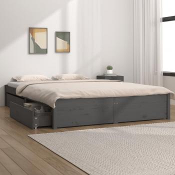 Estructura de cama con cajones gris 150x200 cm vidaXL