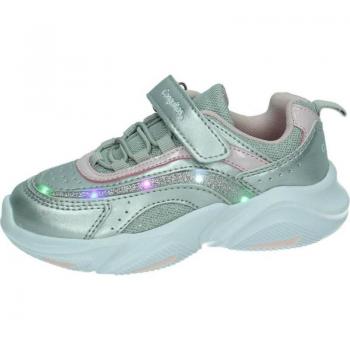 Deportivos CONGUITOS para niña color plata con napa, luces, modelo KI1 26101